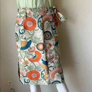 J. Crew tie-waist skirt in ornate floral.